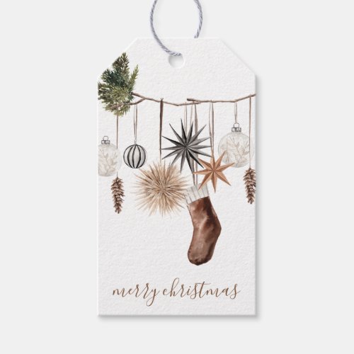 Rustic Christmas Hanging Ornaments Gift Tag