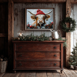 Rustic Christmas Highland Cow Furniture Decoupage Tissue Paper