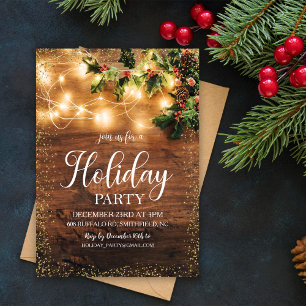 Rustic Christmas Holiday Party Invitation
