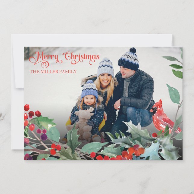 Rustic Christmas Holiday Poto postcard (Front)