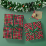 Rustic Christmas Holiday Red Plaid Gold Foil Wrapping Paper Sheets<br><div class="desc">Rustic Christmas Holiday Red Plaid Gold Foil Gift Wrap Sheets featuring 3 variations of our festive holiday background plaid of red, green, white, and stripes of more faux gold foil, set at a cozy angle. Designed by Cedar & String; please contact us at cedarandstring@gmail.com if you need assistance with the...</div>