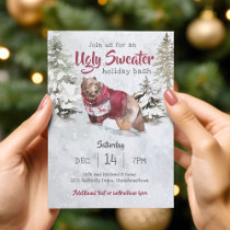 Rustic Christmas Holiday Ugly Sweater Party Invitation