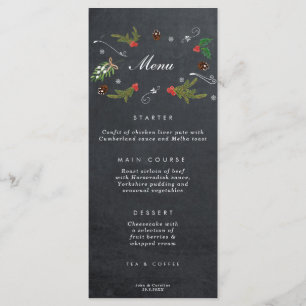 rustic christmas holiday wedding menu cards