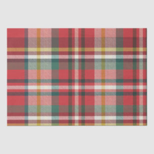 Rustic Christmas Holidays Red and Green Plaid Tissue Paper