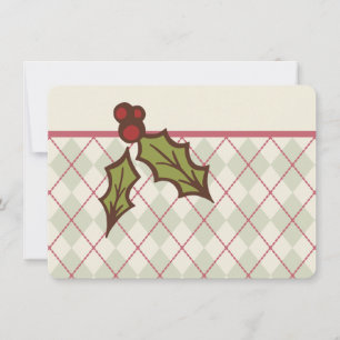 Rustic Christmas Holly Invitations
