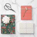 Rustic Christmas Lake Life Camping Red & Green Wrapping Paper Sheets<br><div class="desc">A rustic set of Christmas designs with cozy and cute illustrations of camping and lake life, dark green snowflake pattern and traditional red plaid design. Colors include traditional Christmas colors of green, red and white, as well as dark teal and mint green. Great for a lake house and cabin Christmas...</div>