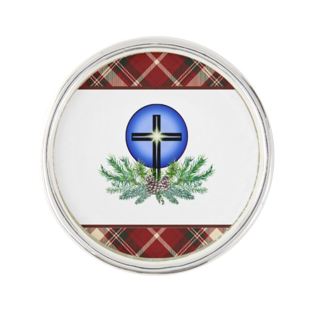Rustic Christmas Lapel Pin (Front)