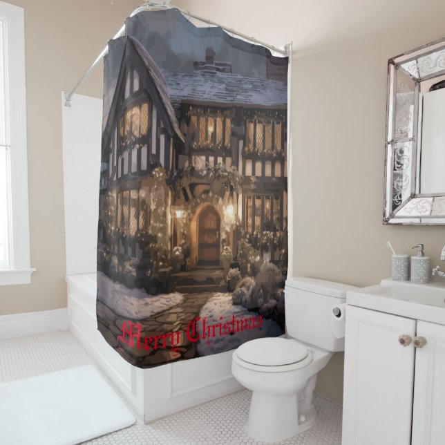 Rustic Christmas Magic Shower Curtain (In Situ)