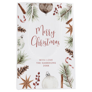 Rustic Christmas Medium Gift Bag