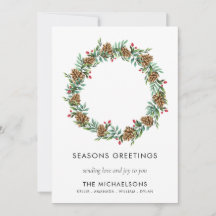 Rustic Christmas Modern Seasons Greetings Name