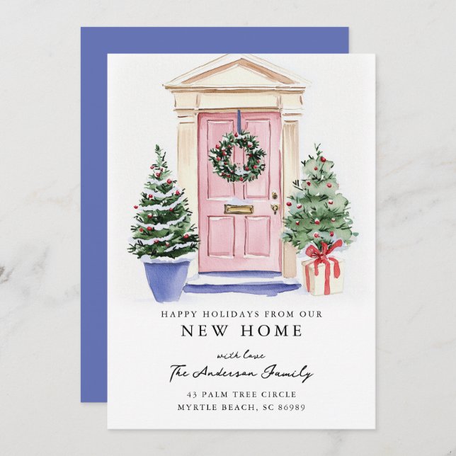Rustic Christmas New Home Holiday Card (Front/Back)