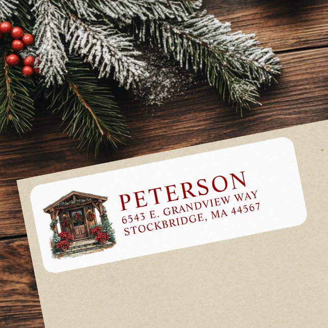 Rustic Christmas New Home Return Address Labels (Creator Uploaded)