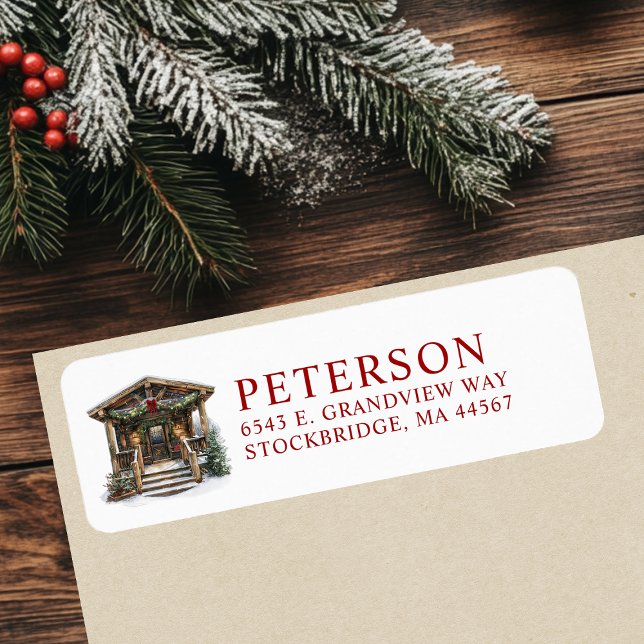 Rustic Christmas New Home Return Address Labels (Creator Uploaded)