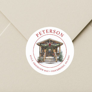 Rustic Christmas New Home Return Address Labels