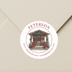 Rustic Christmas New Home Return Address Labels