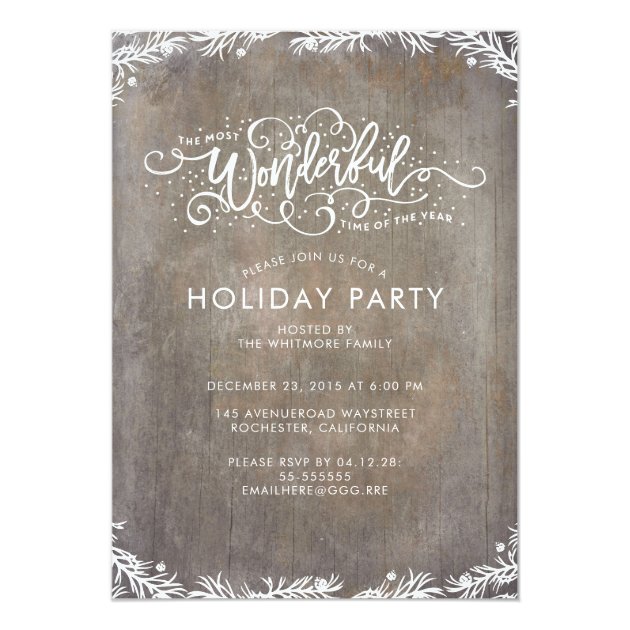 Rustic Christmas Party Invitation