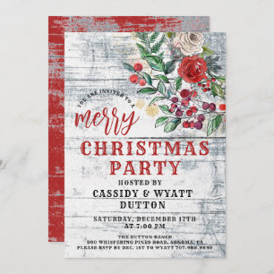 Rustic Christmas Party Invitation