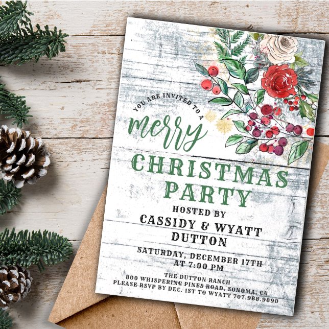 Rustic Christmas Party Invitation (Creator Uploaded)