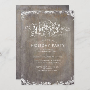 Rustic Christmas Party Invitation
