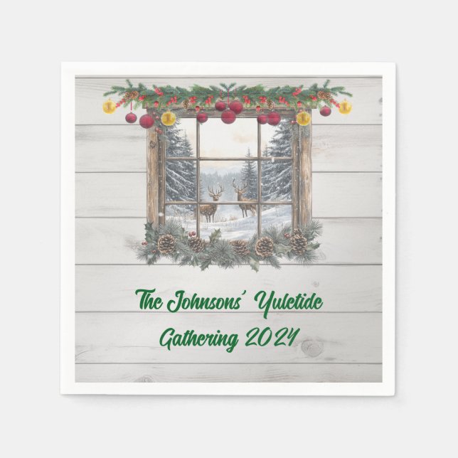 Rustic Christmas Party  Napkins (Front)