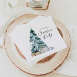 Rustic Christmas Party Personalized Paper Napkins