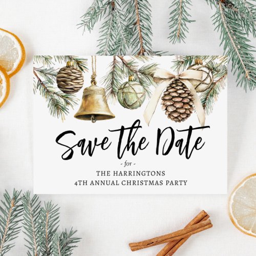 Rustic Christmas Party Save the Date Postcard