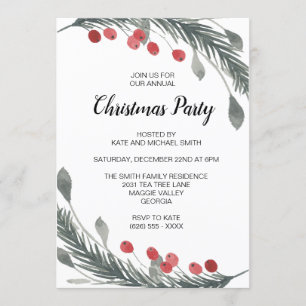 Rustic Christmas Party Winter Invitations