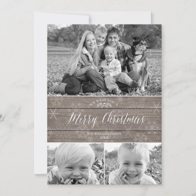 Rustic Christmas Photo Card (Front)