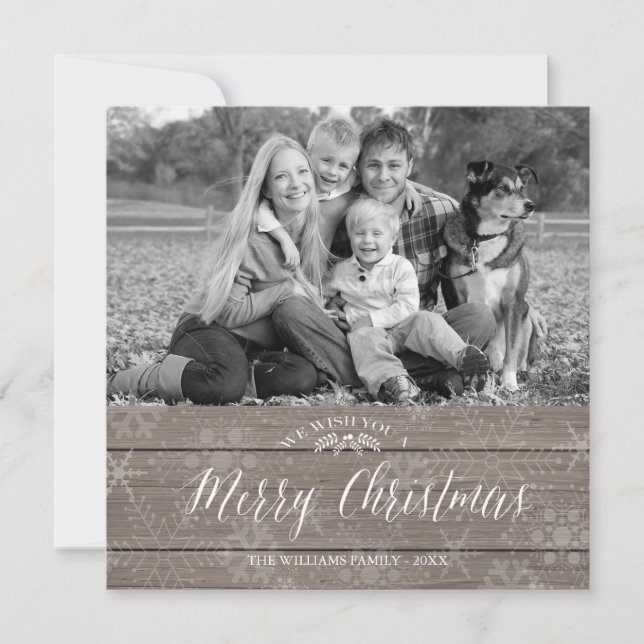 Rustic Christmas Photo Card (Front)