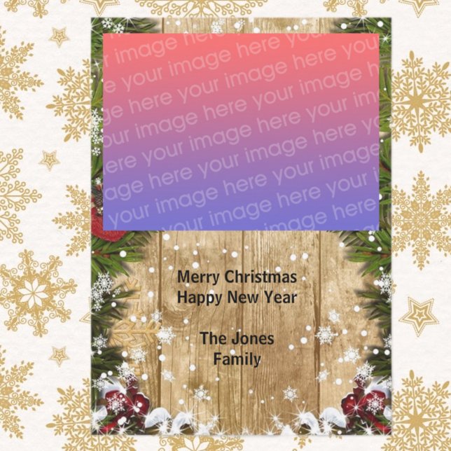 Rustic Christmas Photo Flat Holiday Card (Creator Uploaded)