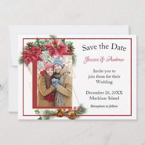 Rustic Christmas Photo Save the Date