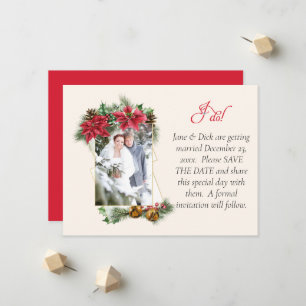 Rustic Christmas Photo Save the Date Announcement