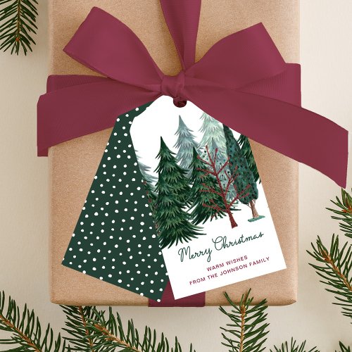 Rustic Christmas Pine Tree  Gift Tags
