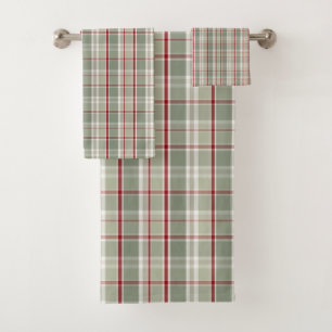 Rustic Christmas Plaid Bath Towel Set
