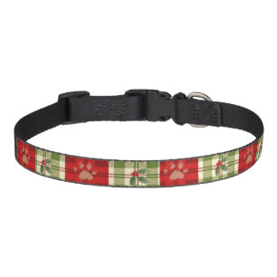 Rustic Christmas Plaid Cat Collar – Festive Red