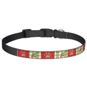 Rustic Christmas Plaid Dog Collar – Red, Green