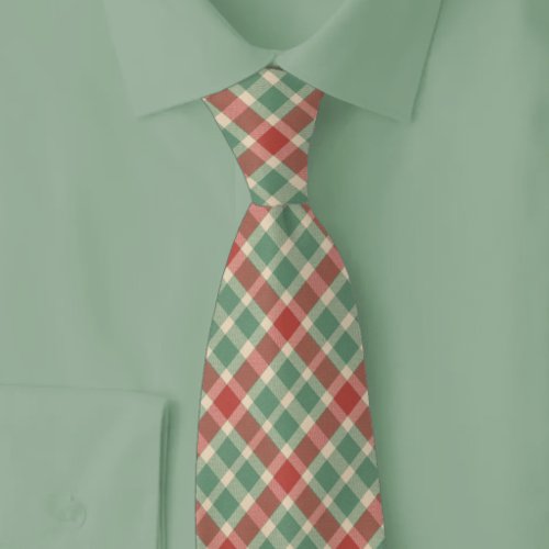 Rustic Christmas Plaid Neck Tie