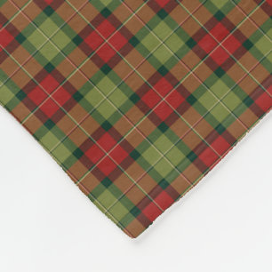 Rustic Christmas Plaid Pattern Fleece Blanket