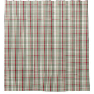 Rustic Christmas Plaid Shower Curtain