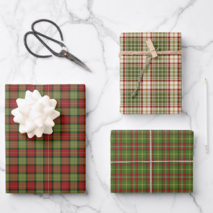 Rustic Christmas Plaid Variety Wrapping Paper Sheets