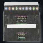 Rustic Christmas Potluck Chalkboard String Lights Envelope<br><div class="desc">Rustic Christmas Potluck Chalkboard String Lights. A colourful and joyful design to invite your friend to celebrate the season! Use Customise tool to add your info,  make changes. For matching items,  please,  visit my Christmas Potluck Collection.</div>