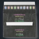 Rustic Christmas Potluck Chalkboard String Lights Envelope<br><div class="desc">Rustic Christmas Potluck Chalkboard String Lights. A colourful and joyful design to invite your friend to celebrate the season! Use Customise tool to add your info,  make changes. For matching items,  please,  visit my Christmas Potluck Collection.</div>