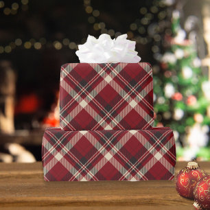 Rustic Christmas Red Green Tartan Plaid Gift Wrapping Paper