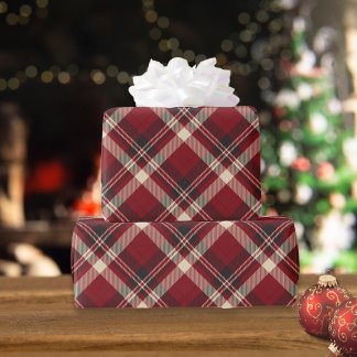 Rustic Christmas Red Green Tartan Plaid Gift Wrapping Paper