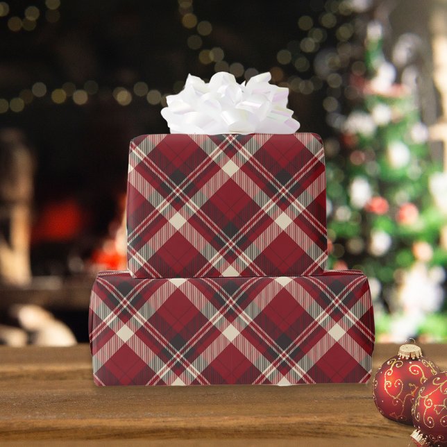 Rustic Christmas Red Green Tartan Plaid Gift Wrapping Paper (Creator Uploaded)