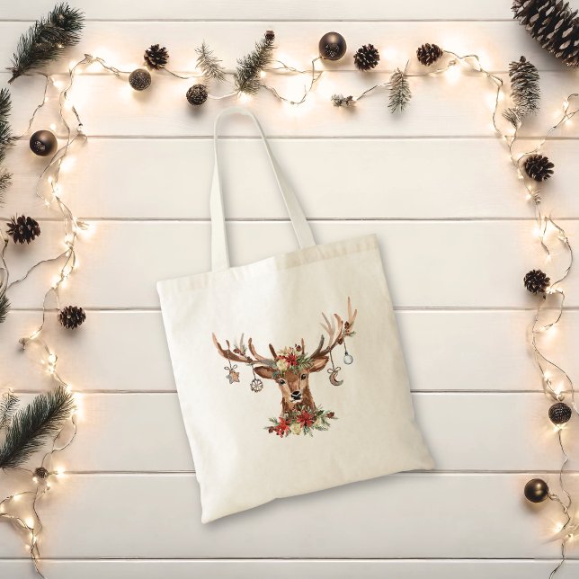 Rustic Christmas Reindeer Antler Ornaments Tote Bag (Rustic Christmas Reindeer Antler Ornaments Tote Bag)
