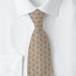 Rustic Christmas Reindeer Neck Tie