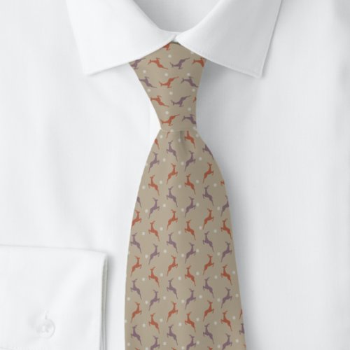 Rustic Christmas Reindeer Neck Tie