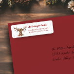 Rustic Christmas Reindeer Ornaments on White Wood Label<br><div class="desc">Rustic Christmas Reindeer Ornaments on White Wood Return Address Labels featuring a cute festive holiday deer festooned with woodsy ornaments,  against a rustic white wood background. Easy to add your own name and address; the perfect addition to your holiday cards!</div>