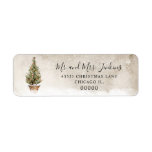 Rustic Christmas Return Address Labels<br><div class="desc">Rustic Christmas Party invitation Return Label designed with a watercolor Christmas tree. Cava Party Design</div>
